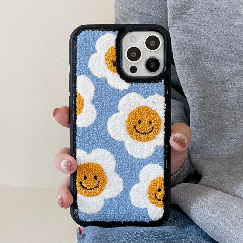 Embroidered Sunflower Case
