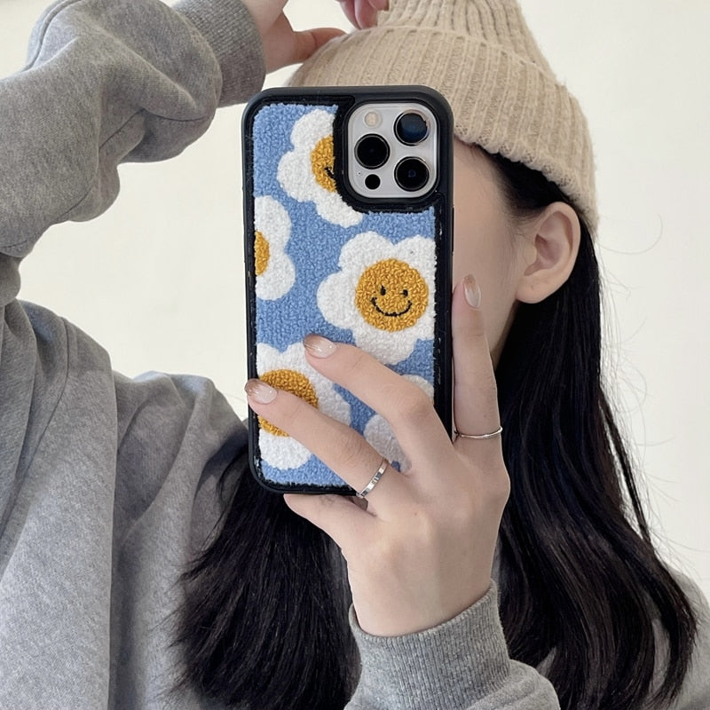 Embroidered Sunflower Case
